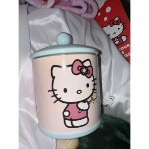 NWT Sanrio Hello Kitty Cookie Jar mint Green  Pink  New Unused Stash Collectible